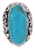 Turquoise Southwest Flower Silver Jewelry Ring Size 5-1/4 YX34236
